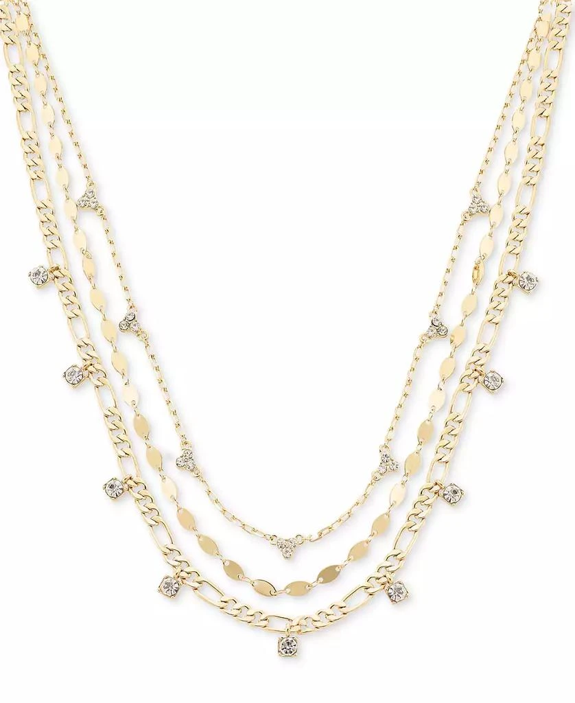 商品On 34th|Gold-Tone Crystal Mixed Chain Layered Necklace, 15" + 3" extender, Created for Macy's,价格¥119,第1张图片