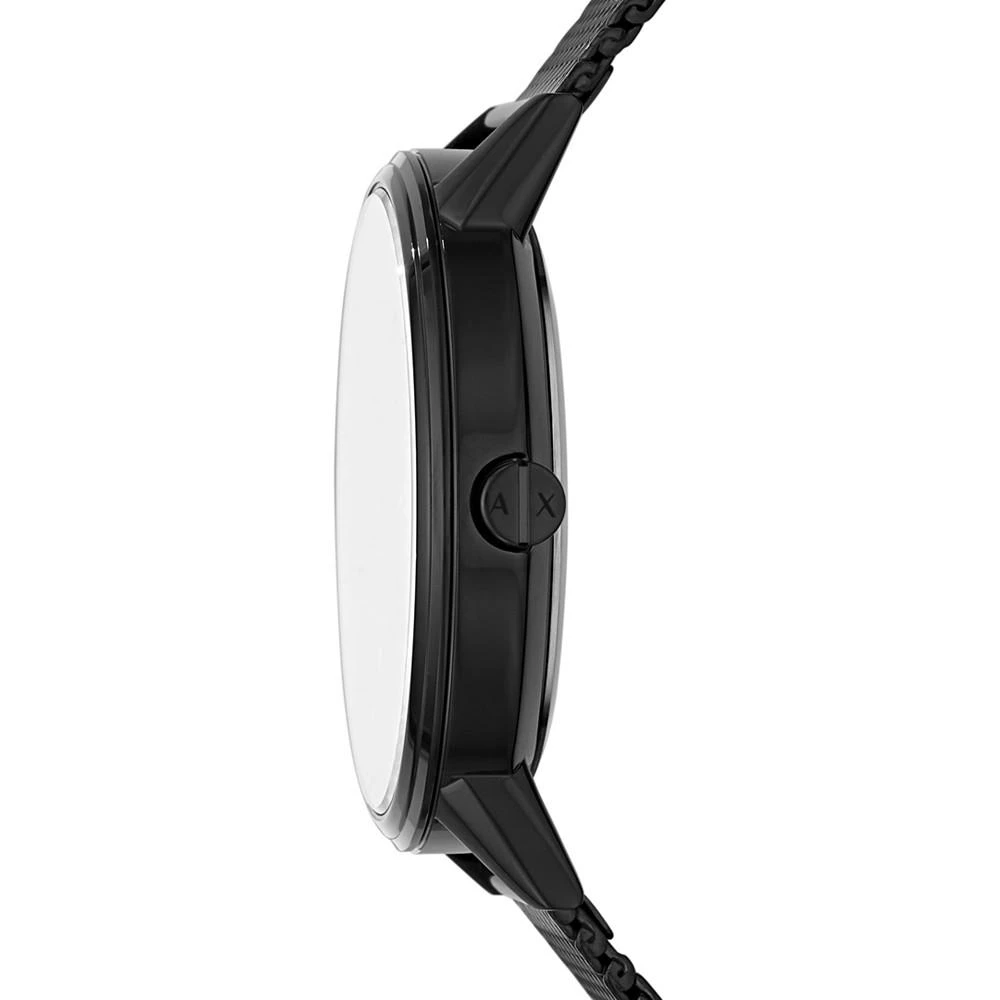 商品Armani Exchange|Men's Black Stainless Steel Mesh Bracelet Watch 42mm,价格¥1431,第2张图片详细描述