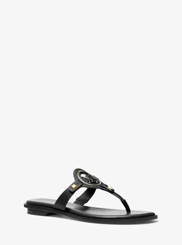 商品Michael Kors|Aubrey Cutout Leather T-Strap Sandal,价格¥372,第1张图片