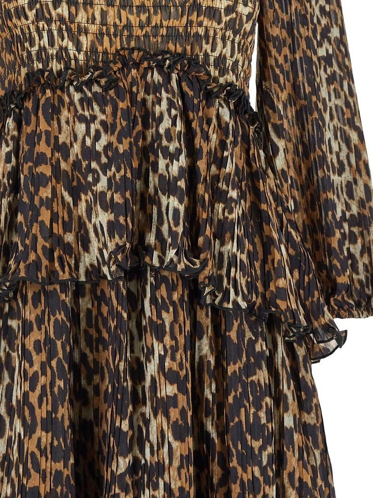 商品Ganni|Pleated Georgette Flounce Smock Midi Dress,价格¥2174,第3张图片详细描述