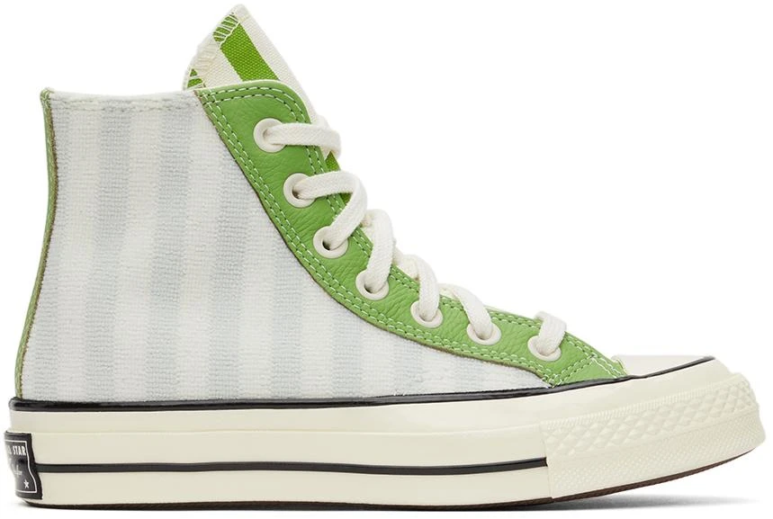 商品Converse|Green Chuck 70 Striped Terry Cloth High Top Sneakers,价格¥243,第1张图片