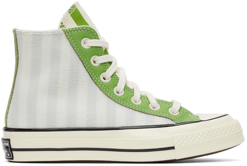 商品Converse|Green Chuck 70 Striped Terry Cloth High Top Sneakers,价格¥674,第1张图片