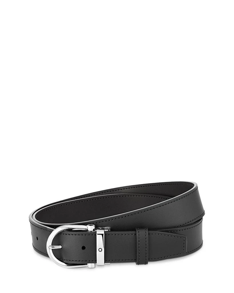 商品MontBlanc|Men's Horseshoe Stainless Steel Reversible Leather Belt,价格¥3105,第1张图片