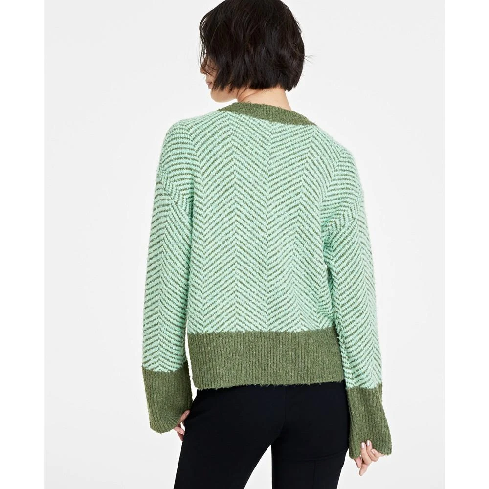 商品On 34th|Women's Herringbone Crewneck Sweater, Created for Macy's,价格¥178,第2张图片详细描述