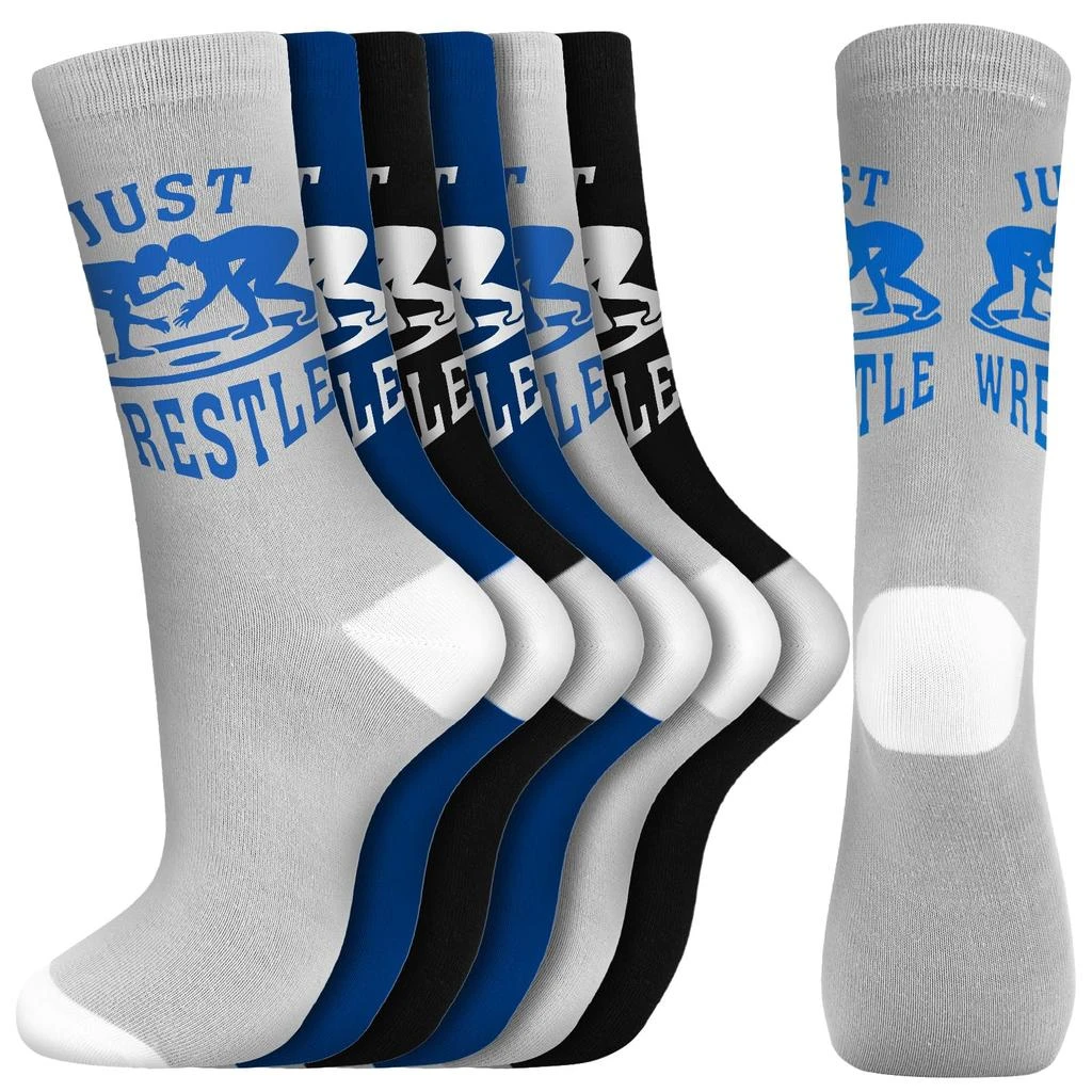 商品Suhine|Suhine 9 Pairs Just Wrestle Mid Calf Wrestling Socks Athletic Wrestle Socks Novelty Clothing Wrestling Gifts for Adult Men Women,价格¥185,第1张图片