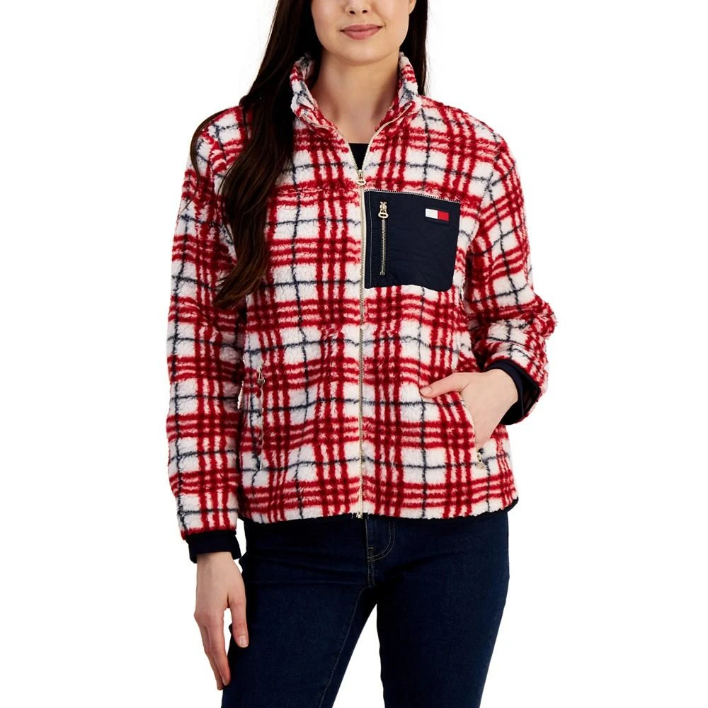 商品Tommy Hilfiger|Women's Logo-Tab Plaid Zip-Up Jacket,价格¥251,第3张图片详细描述