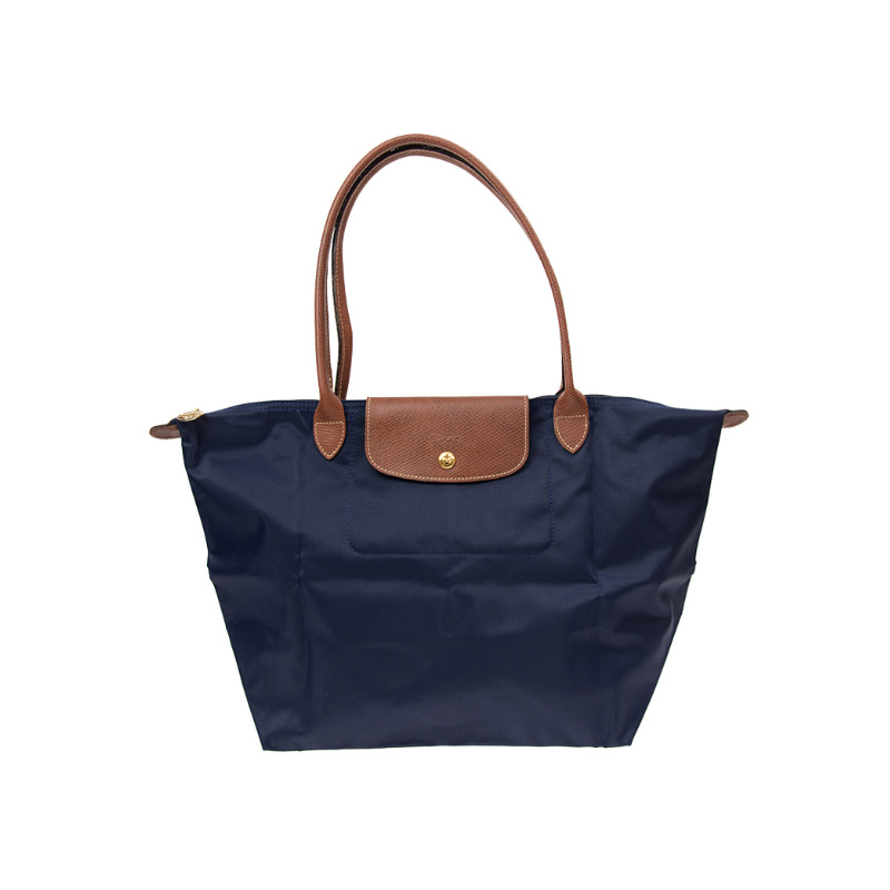 商品Longchamp|LONGCHAMP 珑骧 女士织物可折叠大号长柄女包手提单肩包包 海军蓝色 L1899089556,价格¥501,第1张图片