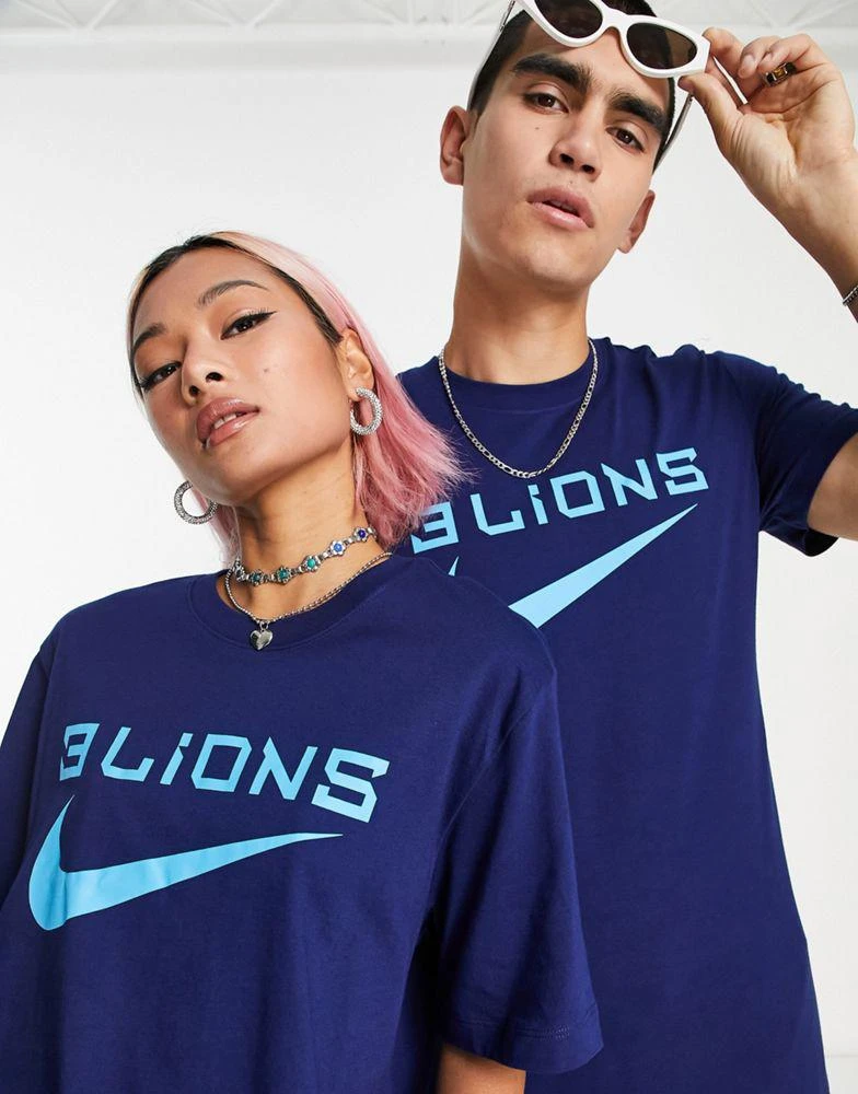 商品NIKE|Nike Football World Cup 2022 England unisex swoosh t-shirt in navy,价格¥190,第4张图片详细描述