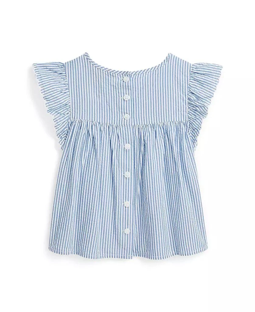 商品Ralph Lauren|Toddler and Little Girls Striped Cotton Seersucker Top,价格¥180,第4张图片详细描述