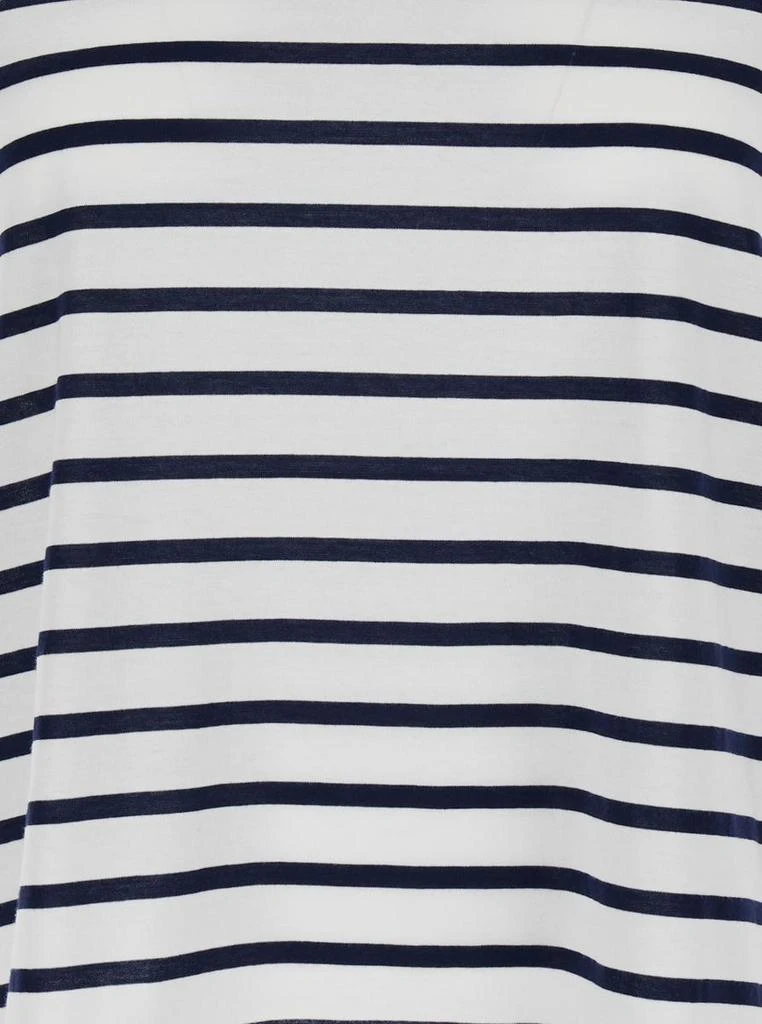 商品Allude|White Striped Crewneck T-Shirt in Cotton Woman,价格¥863,第3张图片详细描述