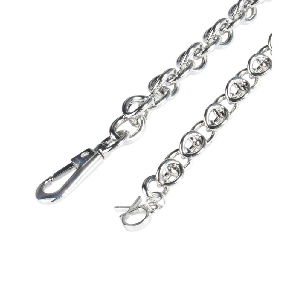 商品Calvin Klein|Women's Silver-Tone Chain Belt with Hanging Logo Charm,价格¥270,第3张图片详细描述