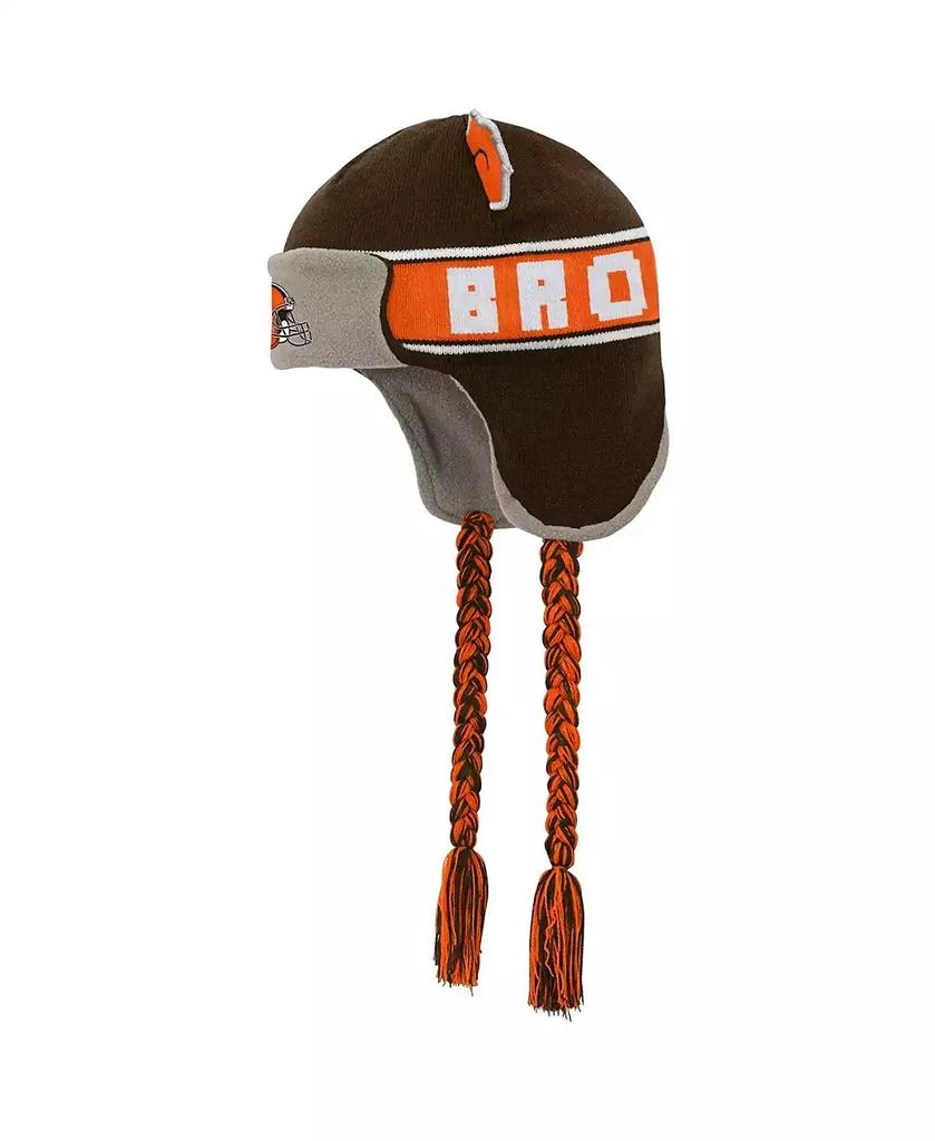 商品Outerstuff|Preschool Boys and Girls Brown Cleveland Browns Wordmark Ears Trooper Knit Hat,价格¥166,第2张图片详细描述