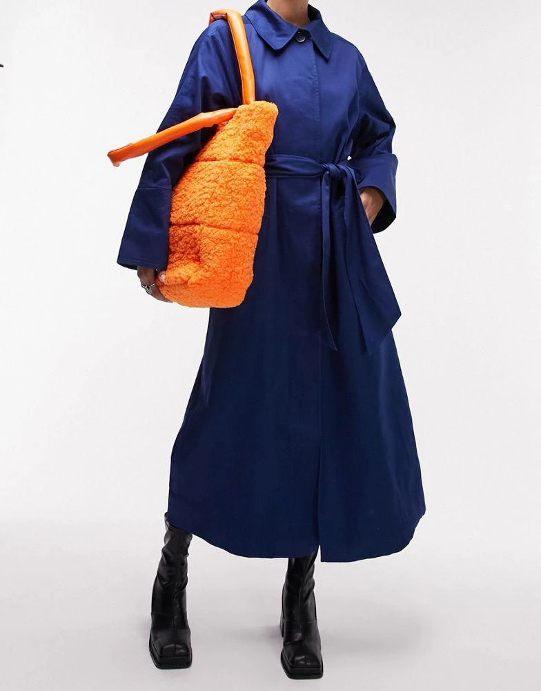 商品Topshop|Topshop tabby quilted large tote in orange,价格¥233,第4张图片详细描述