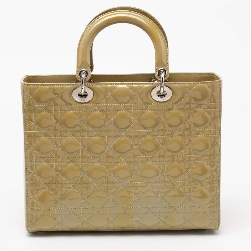 商品[二手商品] Dior|Dior Light Green Cannage Patent Leather Large Lady Dior Tote,价格¥8737,第4张图片详细描述
