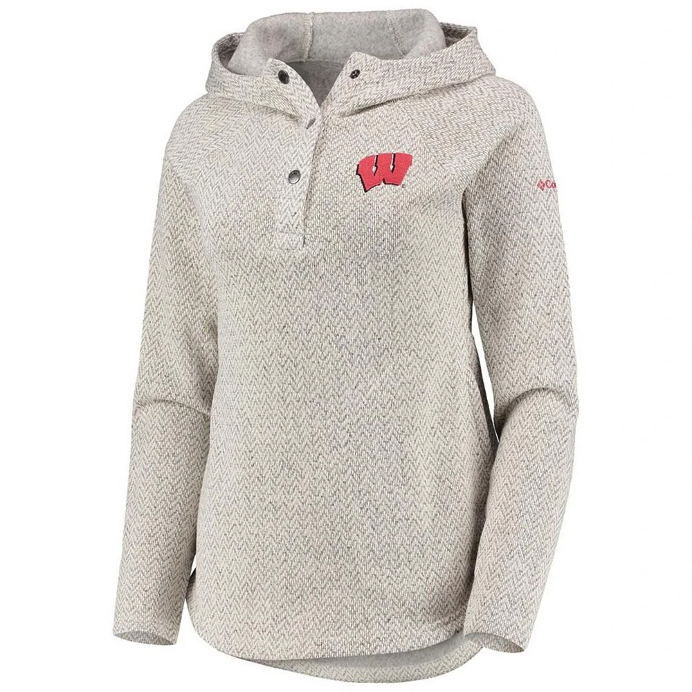 商品Columbia|Women's Cream Wisconsin Badgers Darling Days Raglan Fleece Pullover Hoodie,价格¥636,第2张图片详细描述