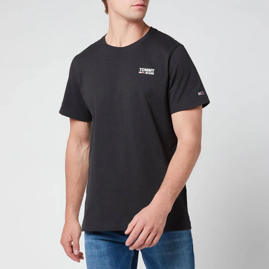 商品Tommy Hilfiger|Tommy Jeans Men's Regular Corporate Logo T-Shirt - Black,价格¥148,第1张图片