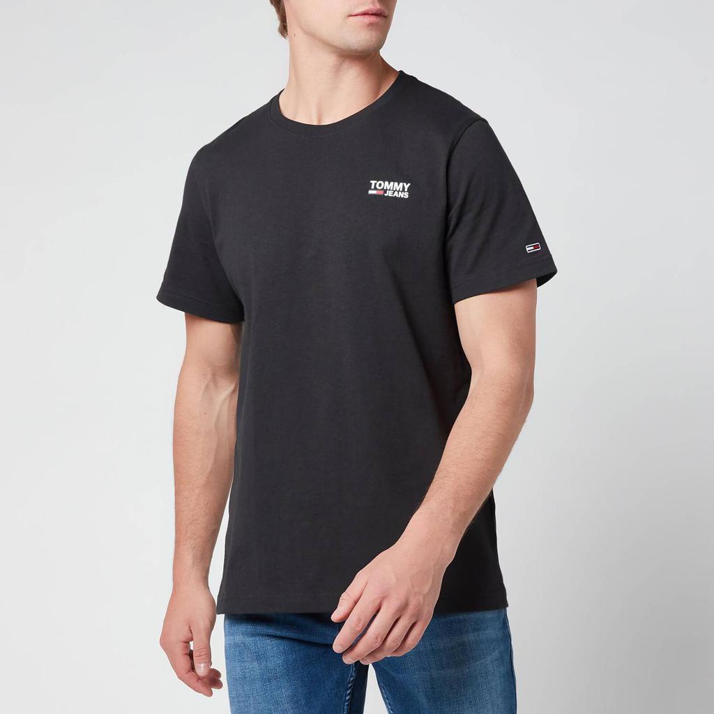 商品Tommy Hilfiger|Tommy Jeans Men's Regular Corporate Logo T-Shirt - Black,价格¥188,第1张图片