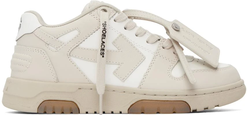 商品Off-White|White & Beige Out Of Office Sneakers,价格¥3532,第1张图片