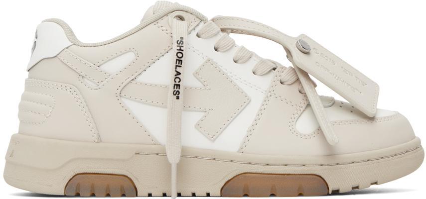 商品Off-White|White & Beige Out Of Office Sneakers,价格¥4429,第1张图片