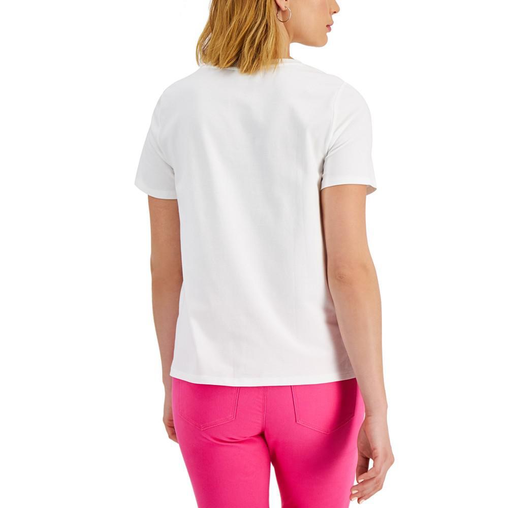 商品Charter Club|Sequin-Embellished Lip-Graphic T-Shirt, Created for Macy's,价格¥97,第6张图片详细描述