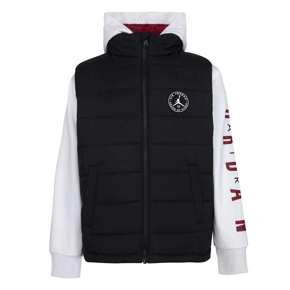 商品Jordan|Big Boys Hooded 2Fer Puffer Jacket, Only at Macy's,价格¥423,第1张图片