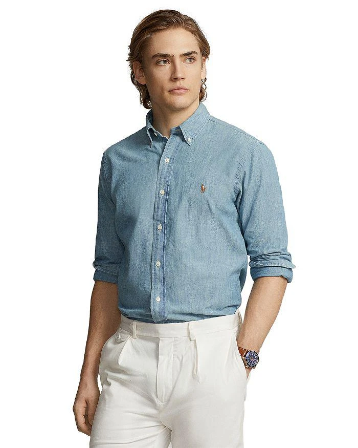 商品Ralph Lauren|Classic Fit Long Sleeve Chambray Cotton Button Down Shirt,价格¥944,第1张图片详细描述