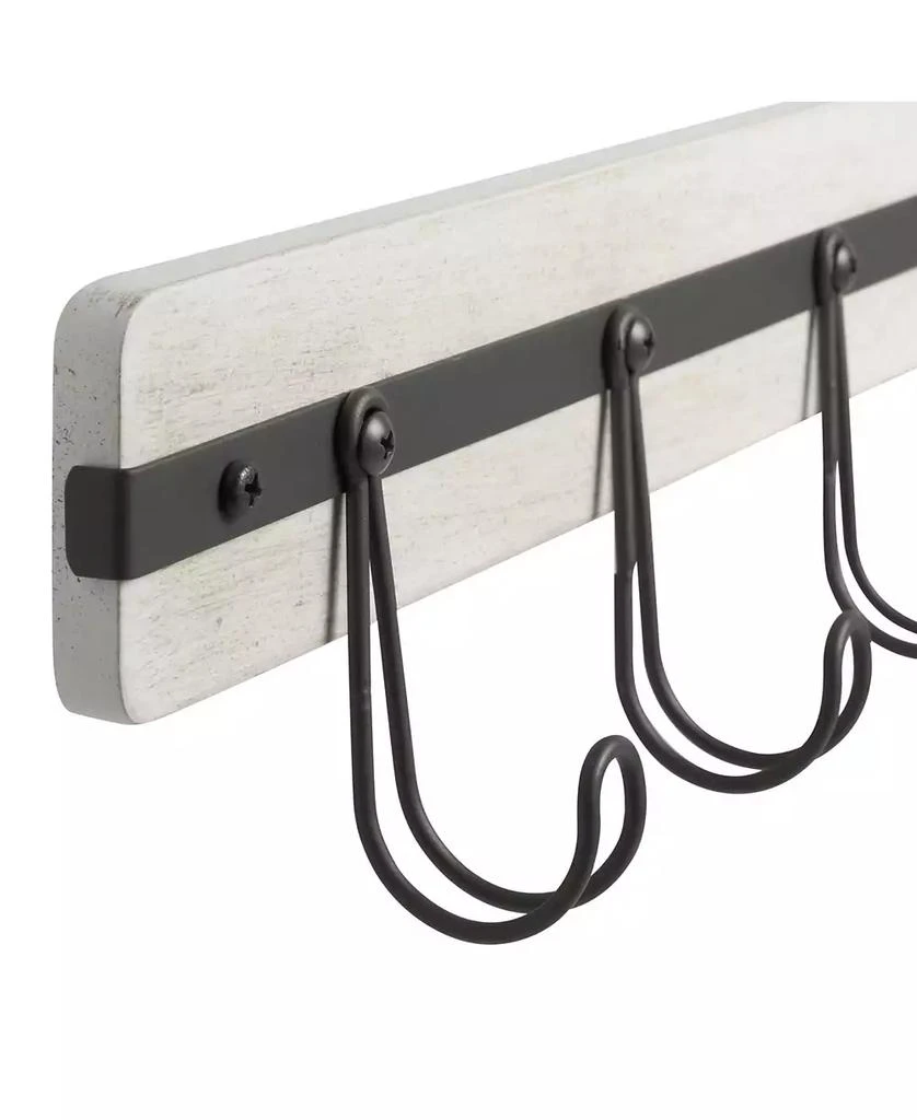 商品Spectrum|Rowan Wall Mount 5-Hook Wood Entryway Storage and Organization Rack,价格¥299,第3张图片详细描述