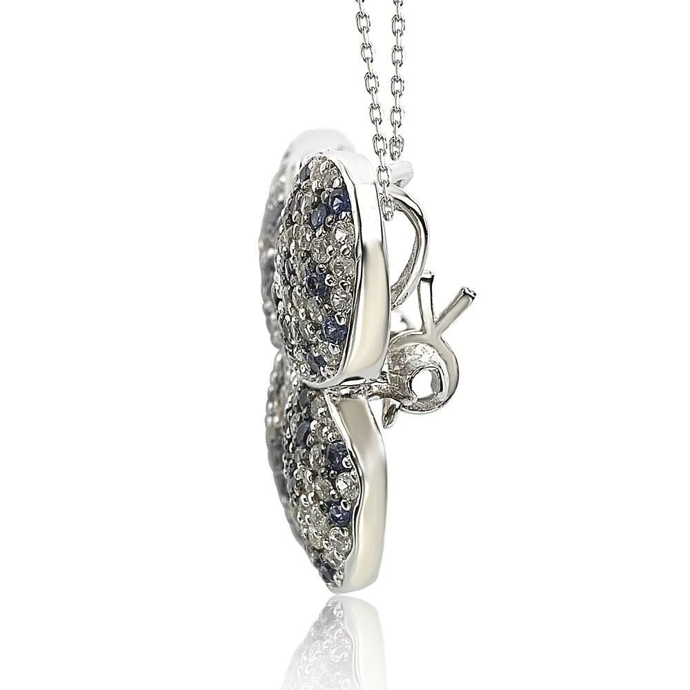 商品Suzy Levian|Sterling Silver Sapphire & Diamond Accent Butterfly Pendant Brooch,价格¥3807,第4张图片详细描述