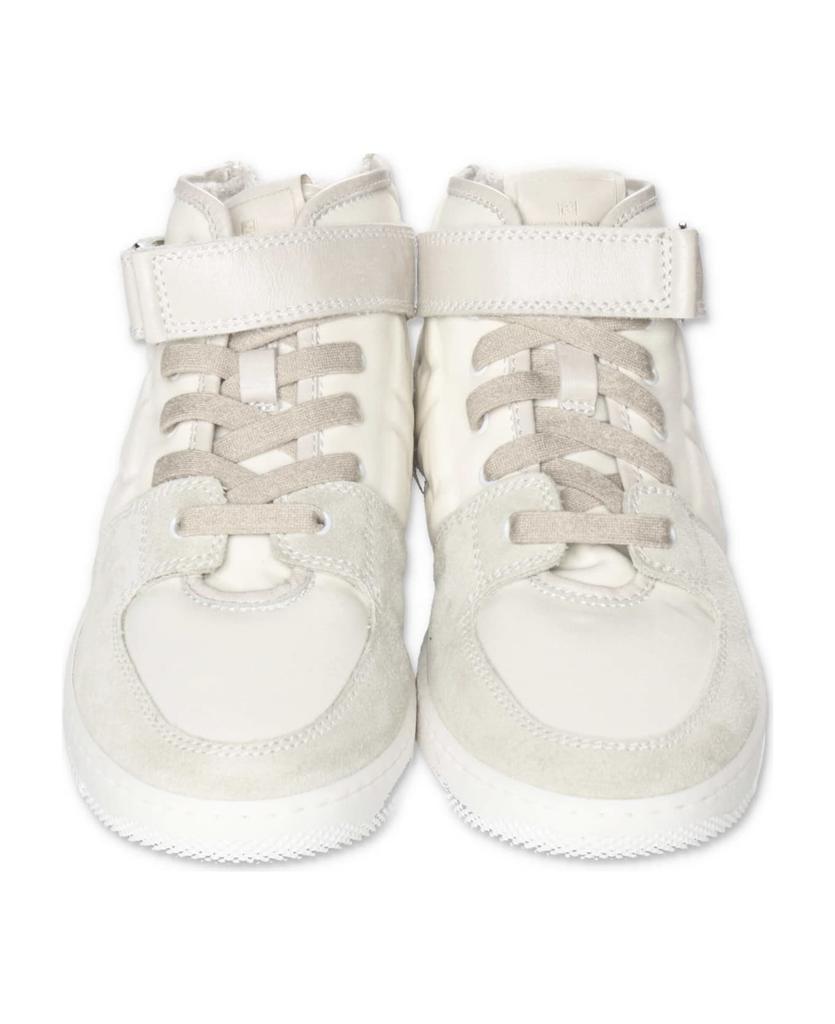 Fendi Sneakers Alta Bianca In Pelle Scamosciata Con Lacci E Velcro商品第1张图片规格展示