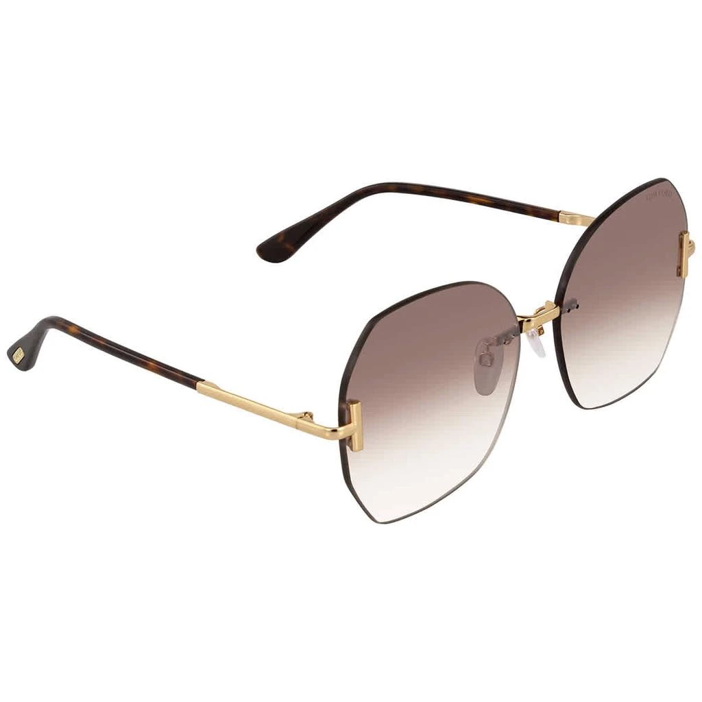 商品Tom Ford|Tom Ford Brown Gradient Butterfly Ladies Sunglasses TF0810-K 30G 62,价格¥1408,第1张图片