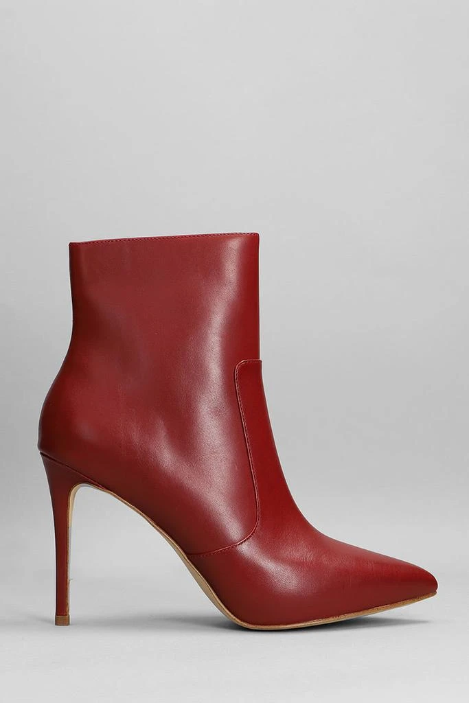 商品Michael Kors|Michael Kors Rue High Heels Ankle Boots In Bordeaux Leather,价格¥1320,第1张图片