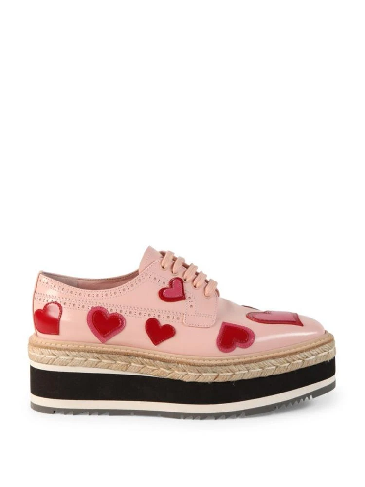 商品Prada|Heart Leather Brogue Platform Oxfords,价格¥3747,第5张图片详细描述