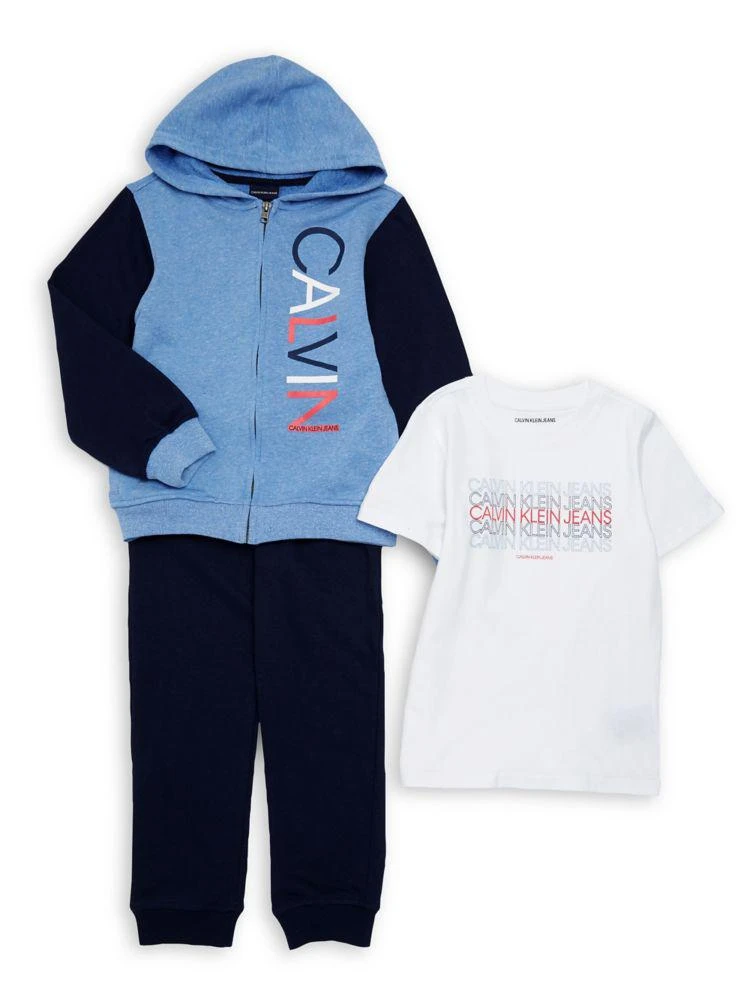 商品Calvin Klein|Little Boy's 3-Piece Jacket, Tee &amp; Pants Set,价格¥114,第1张图片