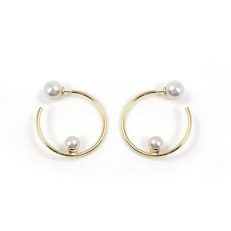 商品Joomi Lim|Small Hoop Earrings w/ Affixed Pearls & Pearl Backs,价格¥1095,第1张图片