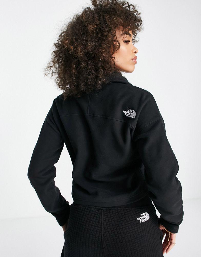 The North Face Glacier cropped fleece 1/4 zip in black商品第2张图片规格展示