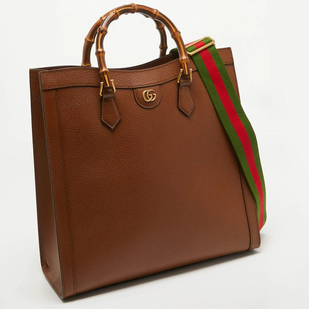 商品Gucci|Gucci Brown Leather Large Bamboo Diana Tote,价格¥30557,第4张图片详细描述