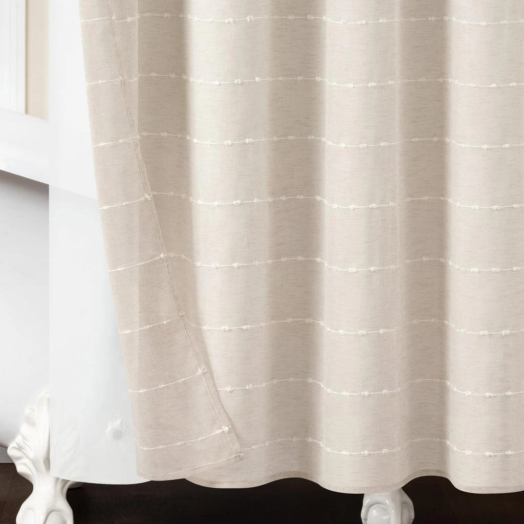 商品Lush Decor|Farmhouse Textured Sheer With Peva Lining Shower Curtain Set,价格¥514,第5张图片详细描述