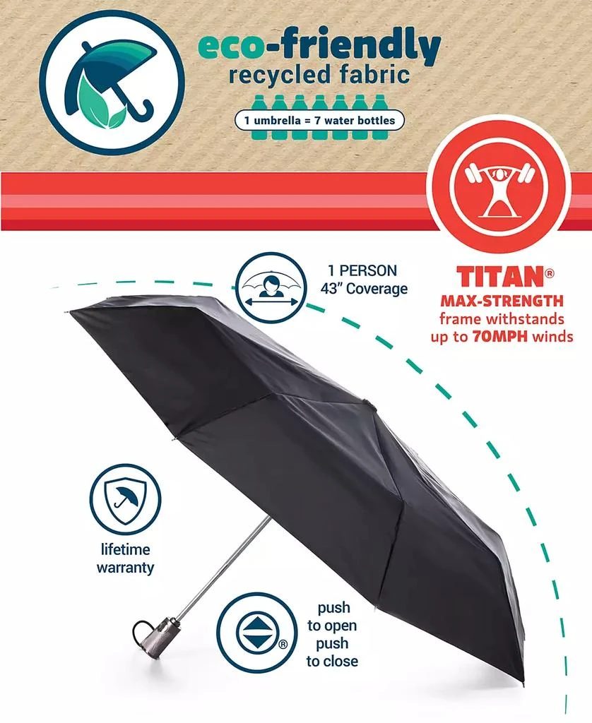 商品Totes|Titan Large Auto Open Close Water Repellent Umbrella,价格¥260,第5张图片详细描述