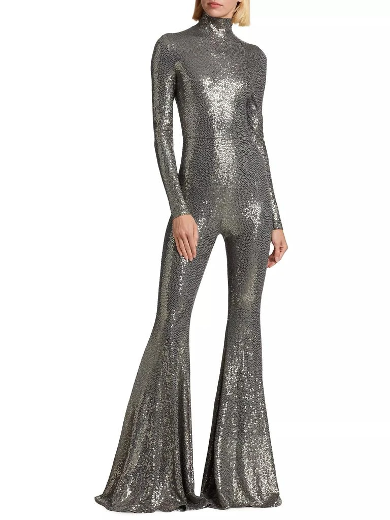 商品Michael Kors|Sequined Flare-Leg Mock Turtleneck Jumpsuit,价格¥29497,第3张图片详细描述