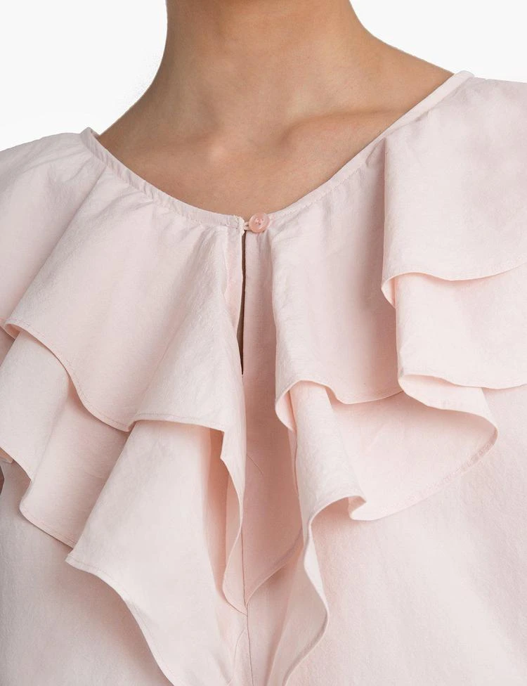 Pink Ruffle Off The Shoulder Shirt 商品