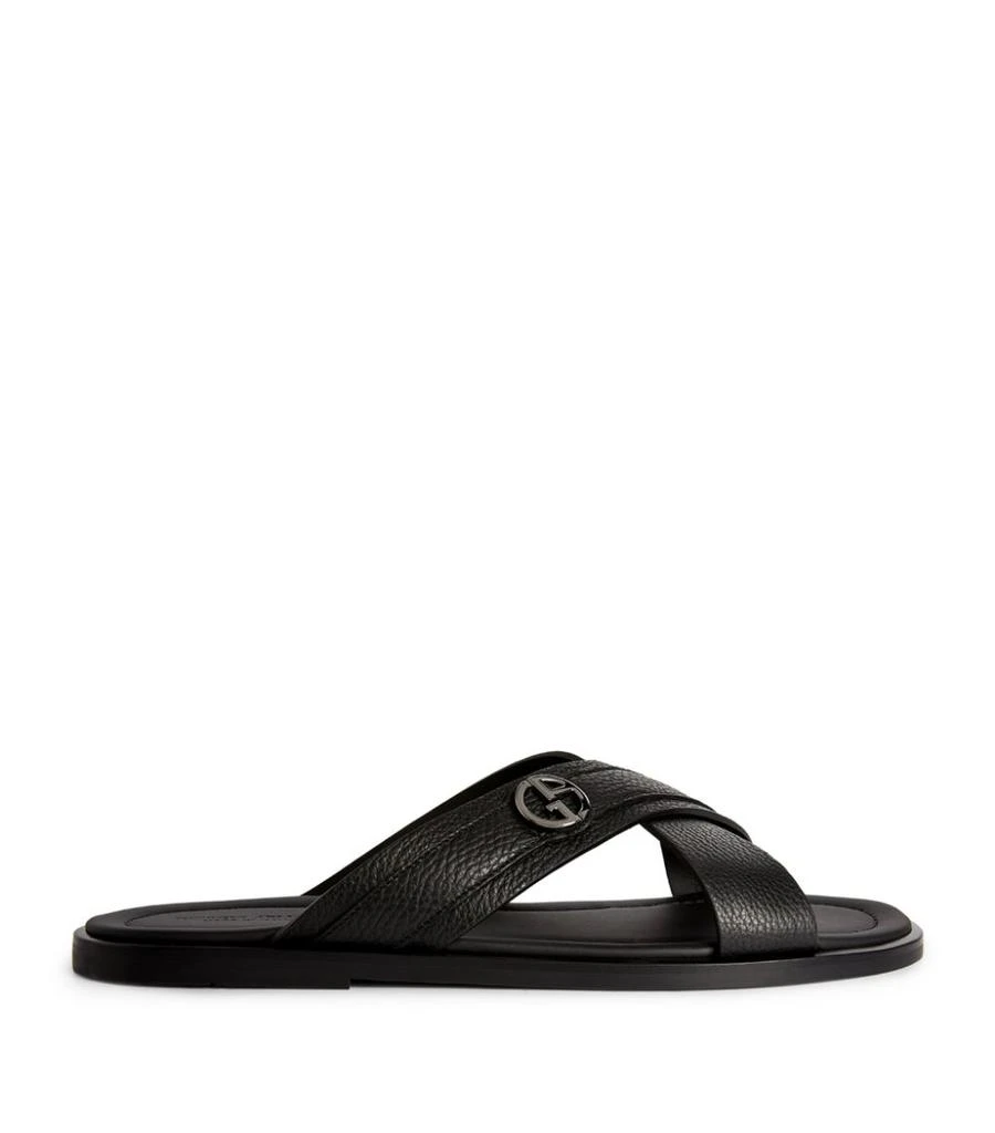 商品Giorgio Armani|Leather Slip-On Sandals,价格¥4851,第1张图片