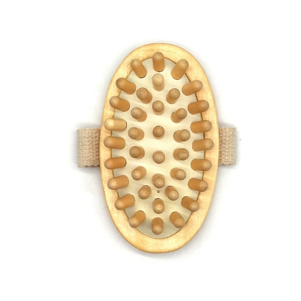 商品PURSONIC|Pursonic Boar Bristle Bath Brush & Rubber Massager with Lotus Wooden Handle,价格¥119,第3张图片详细描述