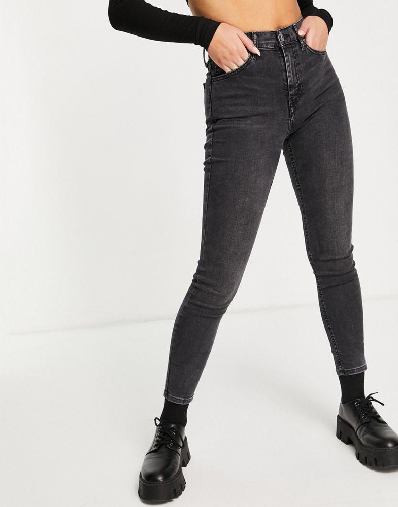 Topshop Jamie jeans in washed black商品第4张图片规格展示