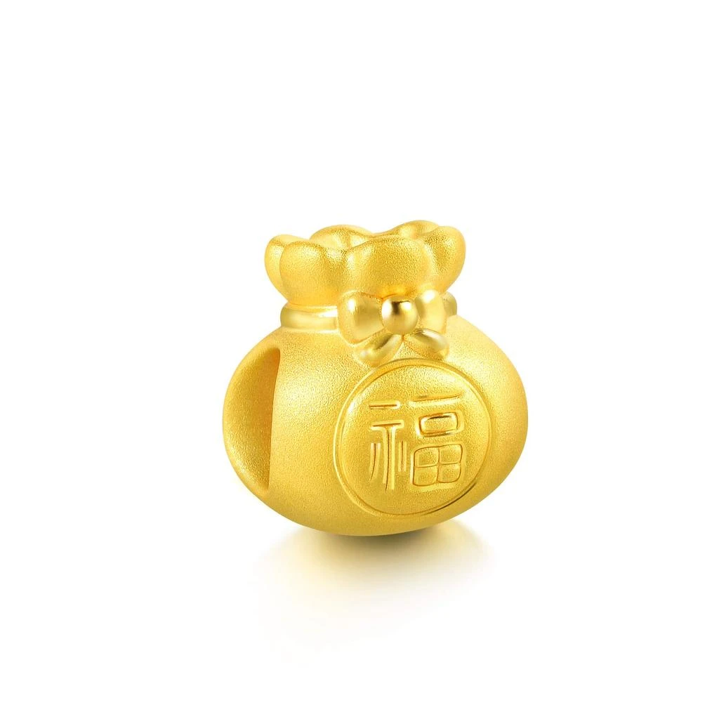 商品CHOW SANG SANG|CHOW SANG SANG 999 24K Solid Gold Blessing Bracelet, Fortune Bag Charm Red Bracelet for Women 89197C,价格¥2593,第5张图片��详细描述