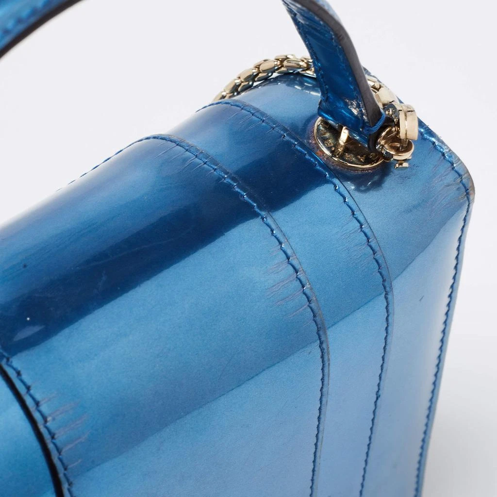Bvlgari Blue Laminated Leather Serpenti Forever Flap Top Handle Bag 商品