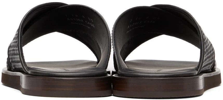 商品Zegna|Black Pelletessuta Baleari Sandals,价格¥1751,第2张图片详细描述