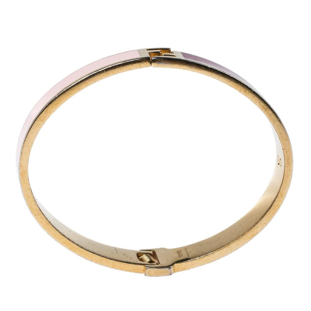 商品[二手商品] Fendi|Fendi The Fendista Multicolor Enamel Gold Tone Bracelet S,价格¥1011,第4张图片详细描述