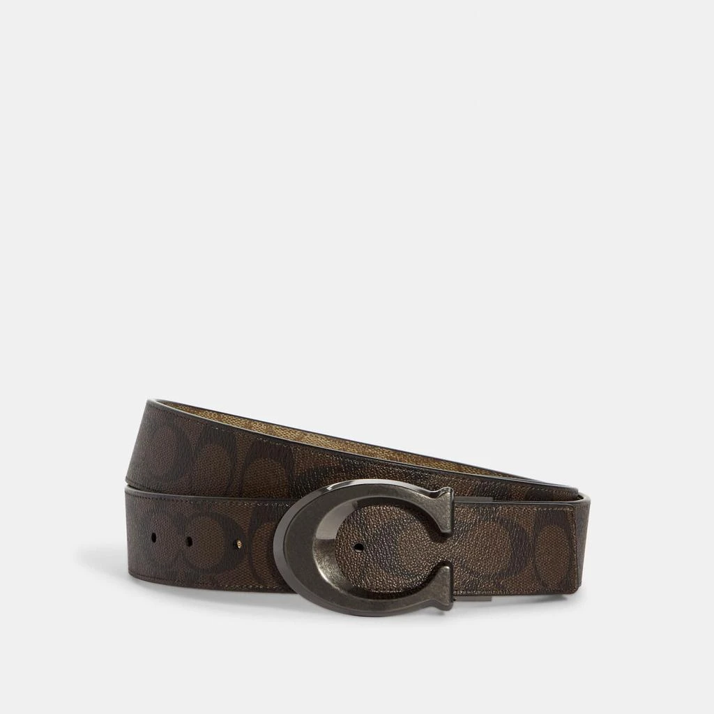 商品Coach|Coach Outlet Sculpted Signature Buckle Cut To Size Reversible Belt, 38 Mm,价格¥602,第1张图片