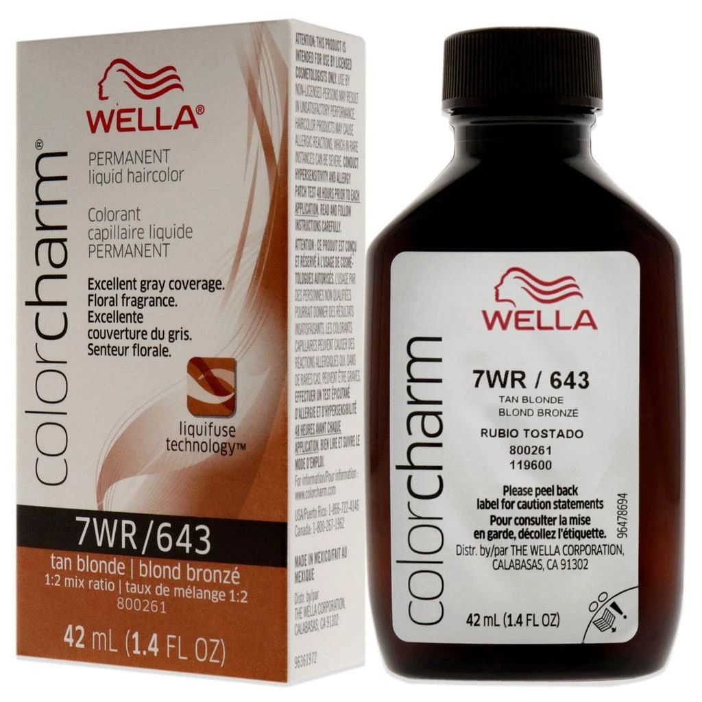 商品Wella|Color Charm Permanent Liquid Haircolor - 643 7WR Tan Blonde by  for Unisex - 1.4 oz Hair Color,价格¥131,第4张图片详细描述