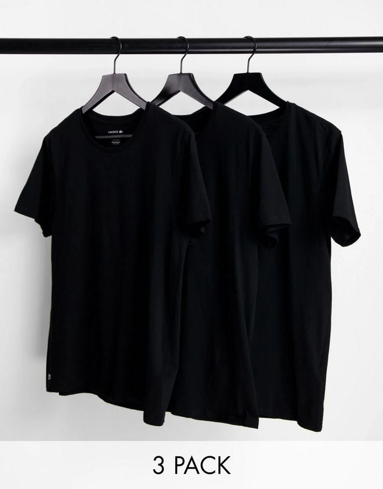 商品Lacoste|Lacoste 3 pack loungewear t-shirts in black,价格¥249,第1张图片